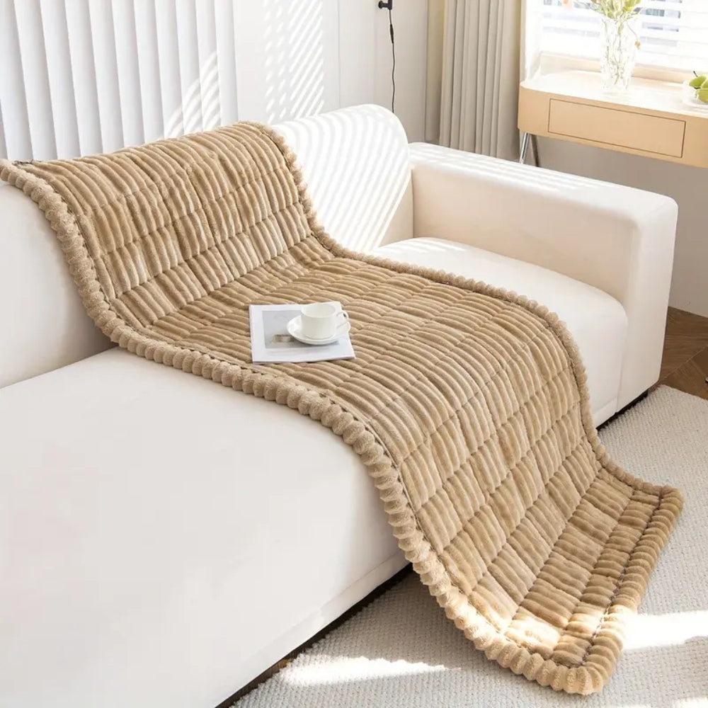 Pleated Edge Textured Sofa Cover