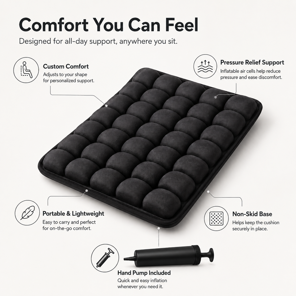 Portable Air Cushion Inflatable Seat Comfort Support