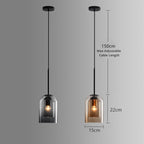 Mica Mid-Century Pendant Lamp | Double Glass Shade