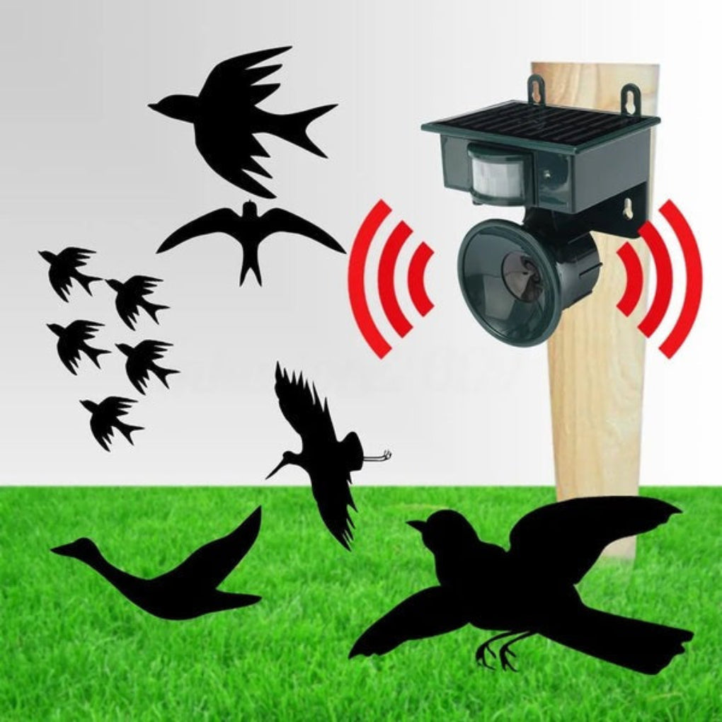 Motion-Activated Bird Repeller with Sound Scarer