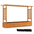 Raised Garden Bed Planter Box with Lattice Trellis Drainage Holes
