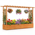 Raised Garden Bed Planter Box with Lattice Trellis Drainage Holes