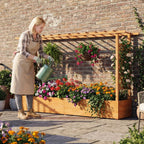 Raised Garden Bed Planter Box with Lattice Trellis Drainage Holes