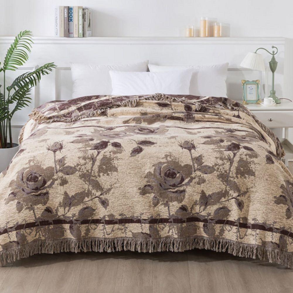 Textured Floral Pattern Throw Blanket
