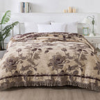 Textured Floral Pattern Throw Blanket