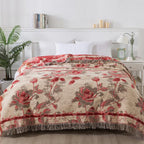 Textured Floral Pattern Throw Blanket