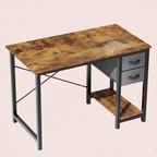 40/47" Computer Desk with Fabric Storage Drawers