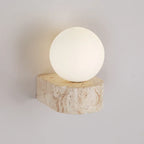 Travertine Stone Wall Lamp | Modern Japanese-Style LED Sconce
