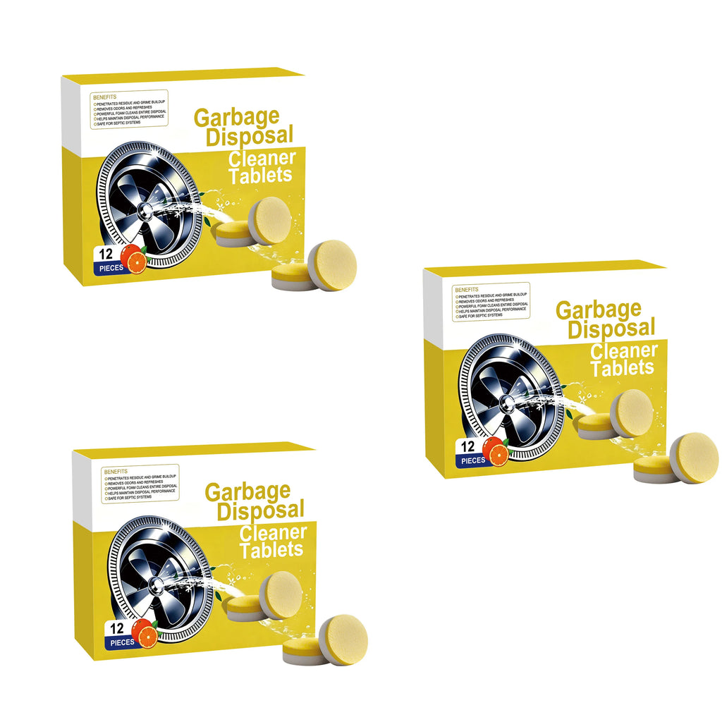 Lemon-Scented Garbage Disposal Cleaning Tablets – Deep Clean & Freshen Drains (12 Pack)