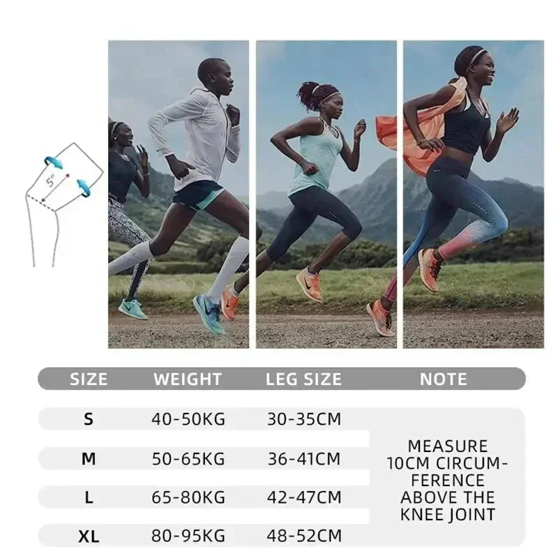 Knee Compressions Sleeve with Adjustable Straps for Running Working All Day