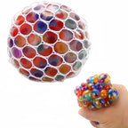 Rainbow Bead Squishy Stress Ball | TPR Sensory Decompression Toy for Kids and Adults