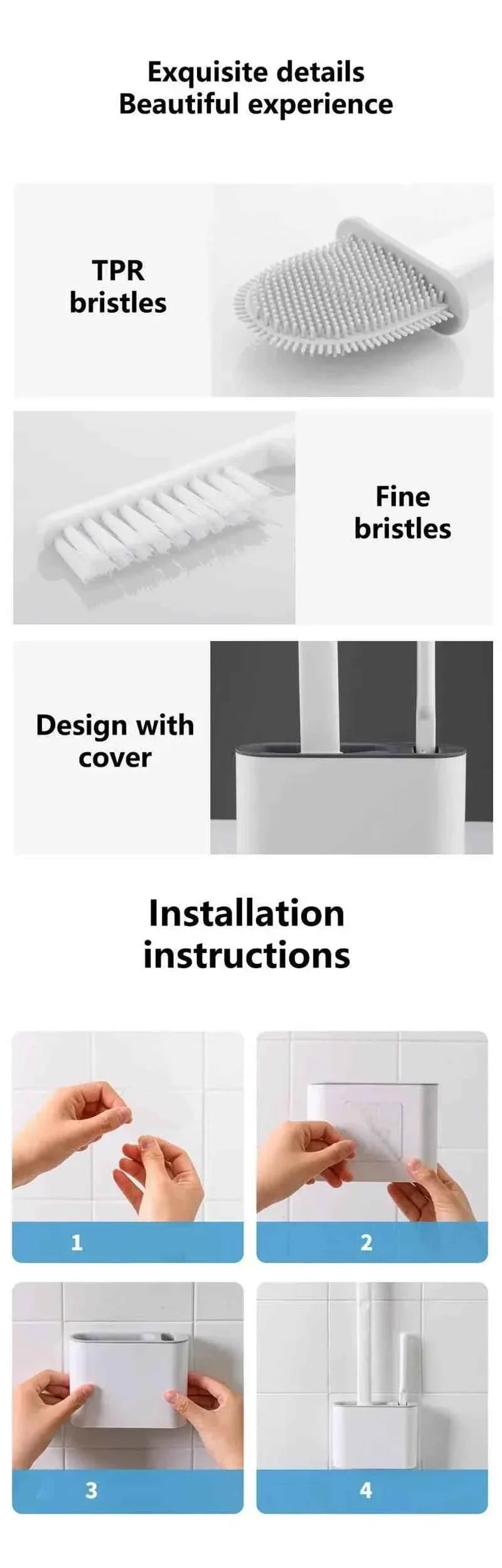 Wall Hanging Toilet Brush With Holder