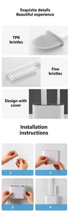 Wall Hanging Toilet Brush With Holder