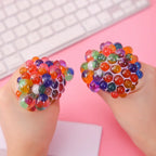 Rainbow Bead Squishy Stress Ball | TPR Sensory Decompression Toy for Kids and Adults