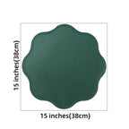 FloraMat | Luxury Round Faux Leather Placemats | Embossed Flower Design