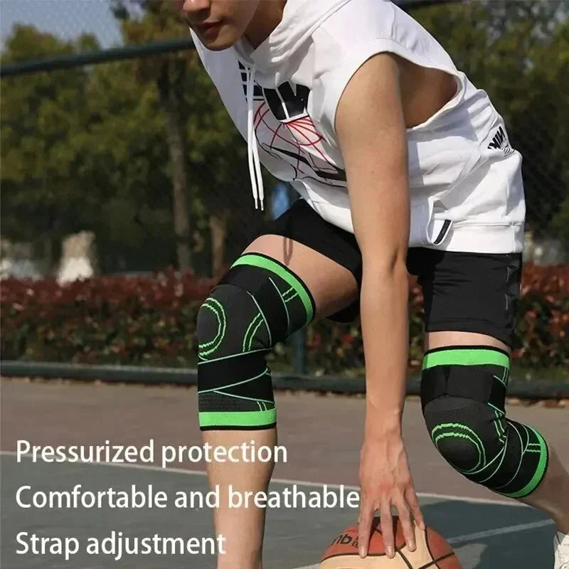 Knee Compressions Sleeve with Adjustable Straps for Running Working All Day