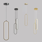 Modern Minimalist LED Pendant Light | Gold & Black Hanging Lamp for Bedroom, Dining & Living Spaces