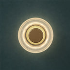 Modern Coloured Glass Wall Lamp | Textured LED Disc Light