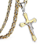 Men's Gold Cross Pendant Necklace