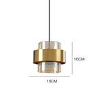 Nordic Glass Pendant Light | Modern Brass Cylinder Design