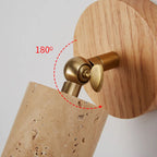 Huangdong Wall Lamp | Wabi-Sabi Travertine & Wood Light