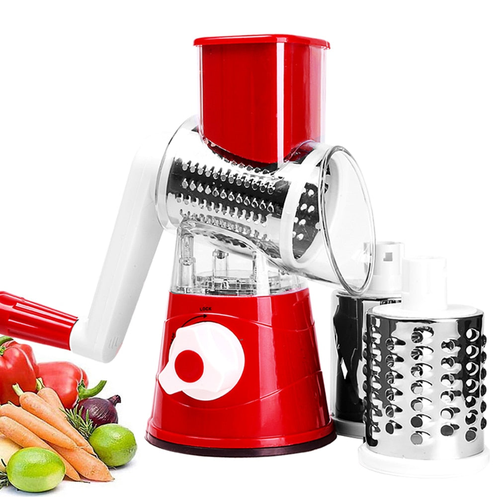 3 in 1 Round Grater Cutter Potato Spiralizer