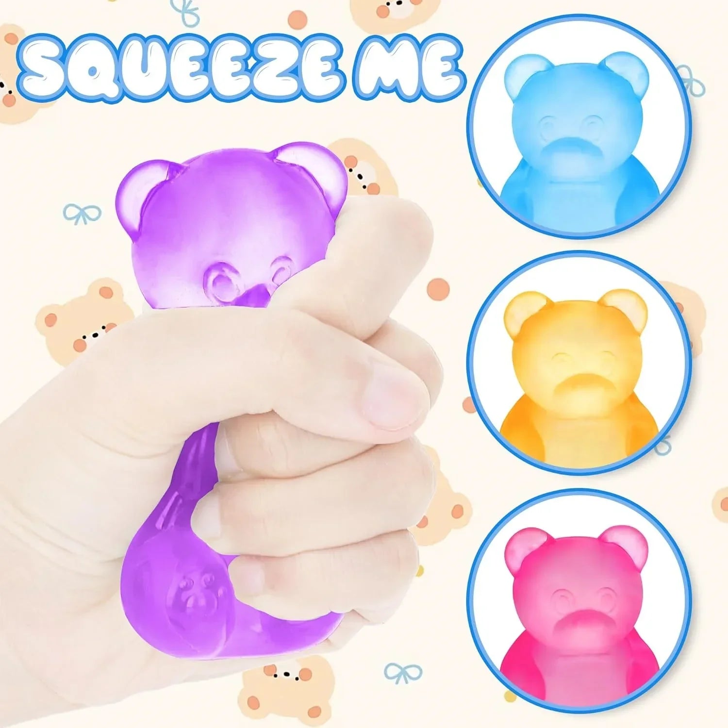 Gummy Bear Squishy Stress Ball | Sugar Filled Ultra Soft Decompression Toy