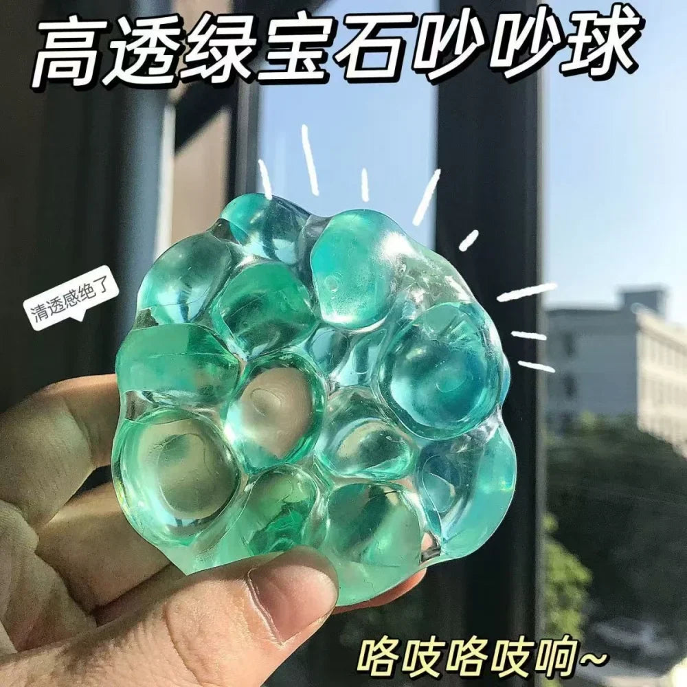 Crunchy Stress Ball Gem Squishy Toy | Colorful Sensory Stress Relief for Kids and Adults
