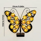 Solar Lights Outdoor Metal Butterfly Wall Decor