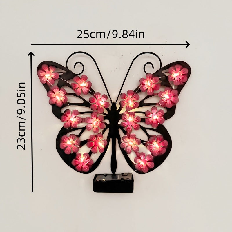 Solar Lights Outdoor Metal Butterfly Wall Decor