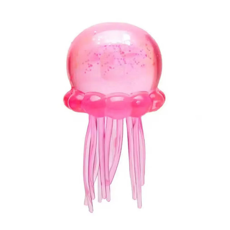 Cute Jellyfish Squishy Toy-Blue, Purple, Pink Glitter Jellyfish Stress Relief Squeeze Toy