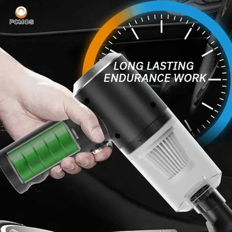 Wireless Vacuum Cleaner Dual Use for Home and Car 120W High Power Powerful Vacuum Cleaner Black PCMOS 1PC