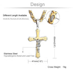 Men's Gold Cross Pendant Necklace