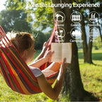 Canvas Hammock | Striped Double Swing Bed – Indoor & Outdoor Camping Hammock