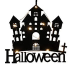 Halloween Hanging 10LED Castle Witch Ghost Spider Web Luminous Charm Indoor Outdoor Party Horror Props Decoration