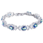Crystal Flower Silver Plated Bracelet