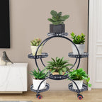 Metal Plant Stand with Wheels | 6-Tier Flower Pot Holder for Indoor & Outdoor Decoration