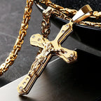 Men's Gold Cross Pendant Necklace