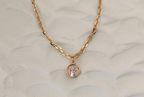 Gold Mother of Pearl Initial Letter Necklace
