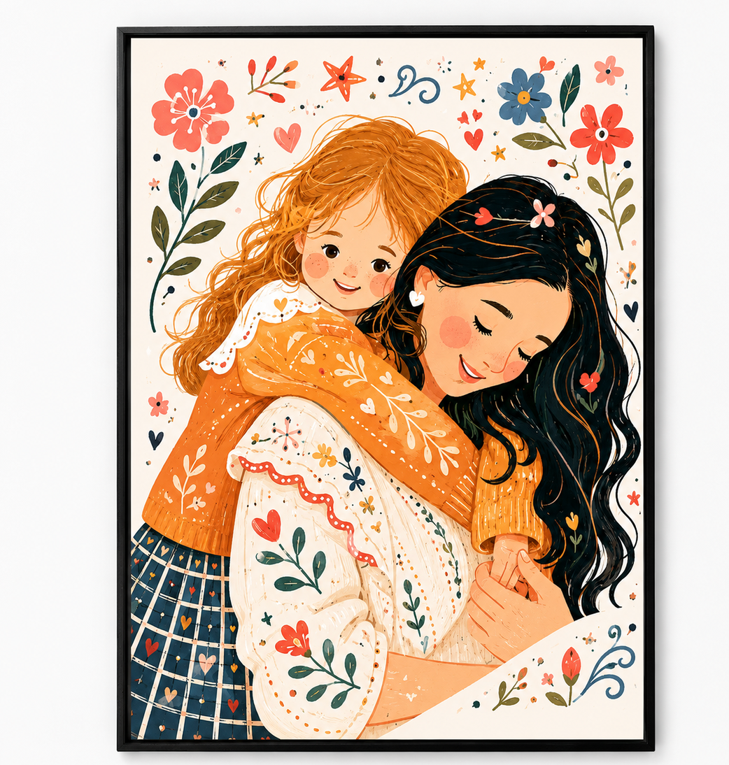 Custom Family Portrait Illustration, Cartoon Portrait, Personalized Digital Drawing From Photo, Memorial Gift for Mom, Gift for her