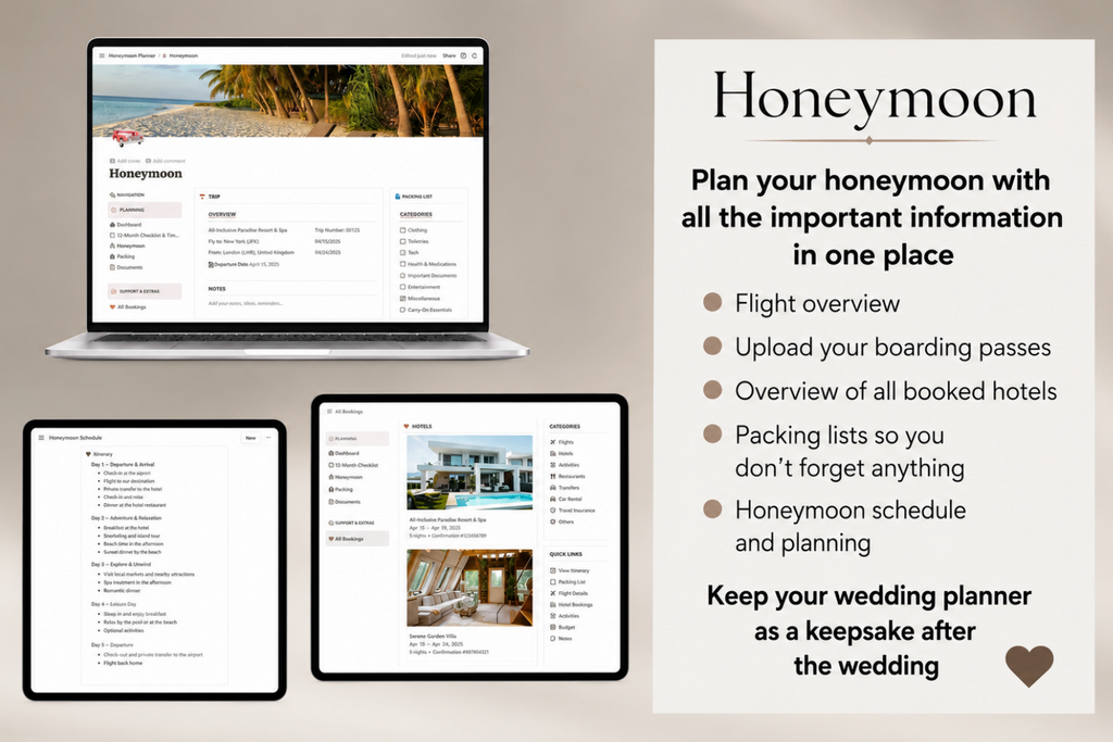 💍 Ultimate Wedding Planner – All-in-One Notion Temp