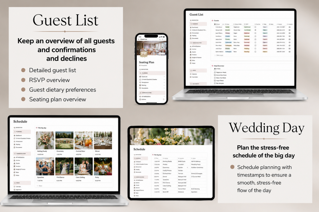 💍 Ultimate Wedding Planner – All-in-One Notion Temp
