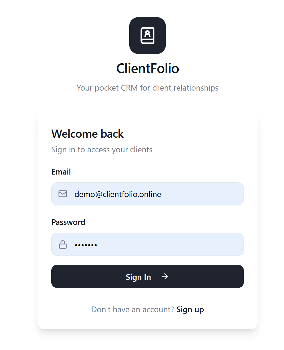 Client Folio | "Pocket CRM App" for Pros (Price Doubled Due to Demand)
