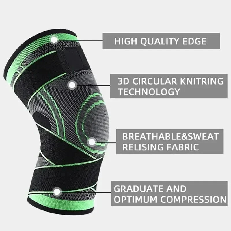 Knee Compressions Sleeve with Adjustable Straps for Running Working All Day