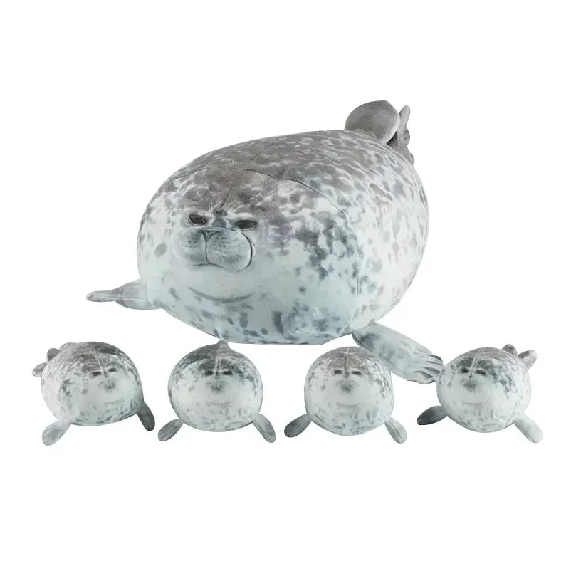 Mother & Baby Seal Plush Toy Set – Soft Zipper Seal Doll Gift