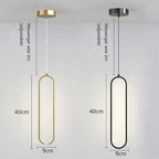 Modern Minimalist LED Pendant Light | Gold & Black Hanging Lamp for Bedroom, Dining & Living Spaces