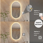 LumoOval | Oval LED Bathroom Mirror | Anti-Fog & Dimmable Backlit Design
