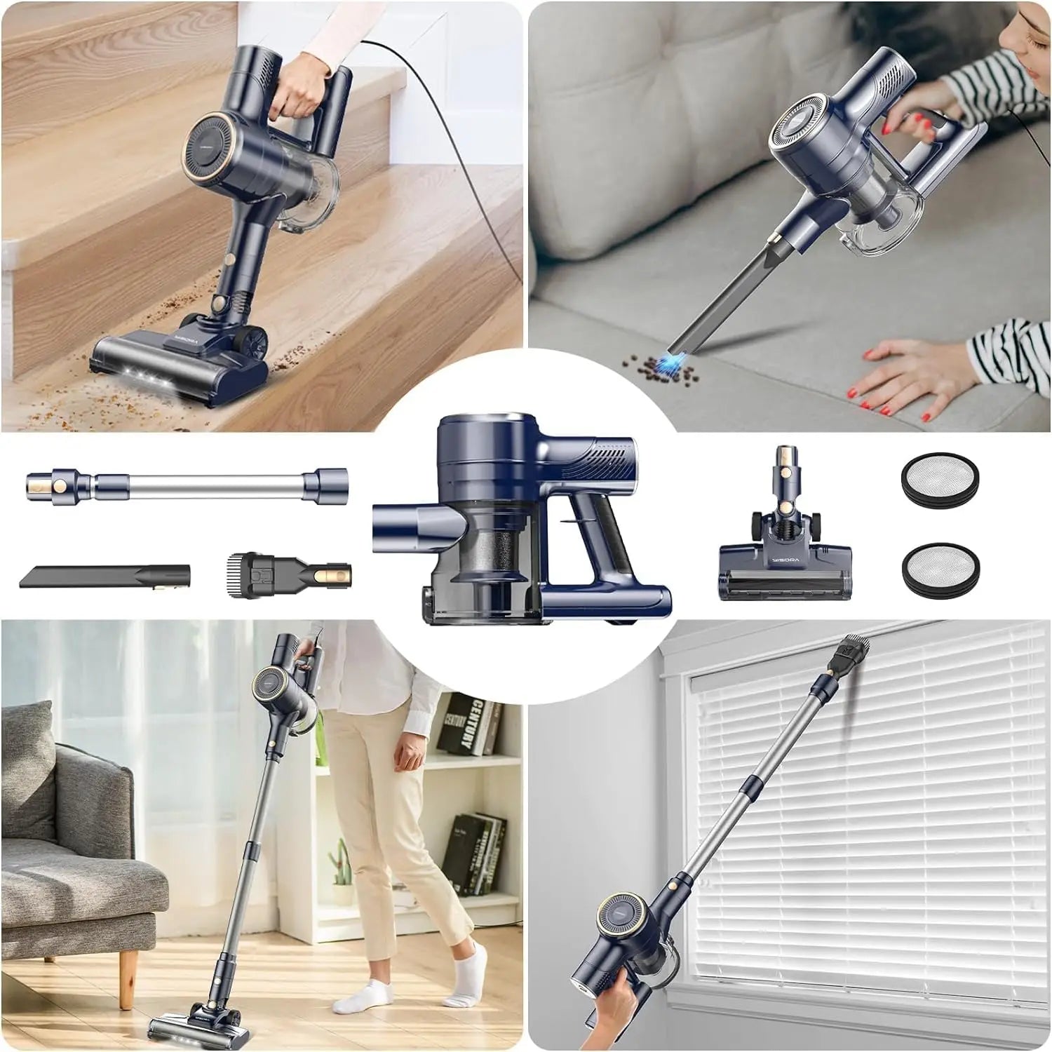 INSE Corded Vacuum Cleaner 600W 23KPa Stick Vacuum