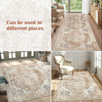 Heritage Medallion Rug | Foldable Non-Slip Oriental Style Carpet