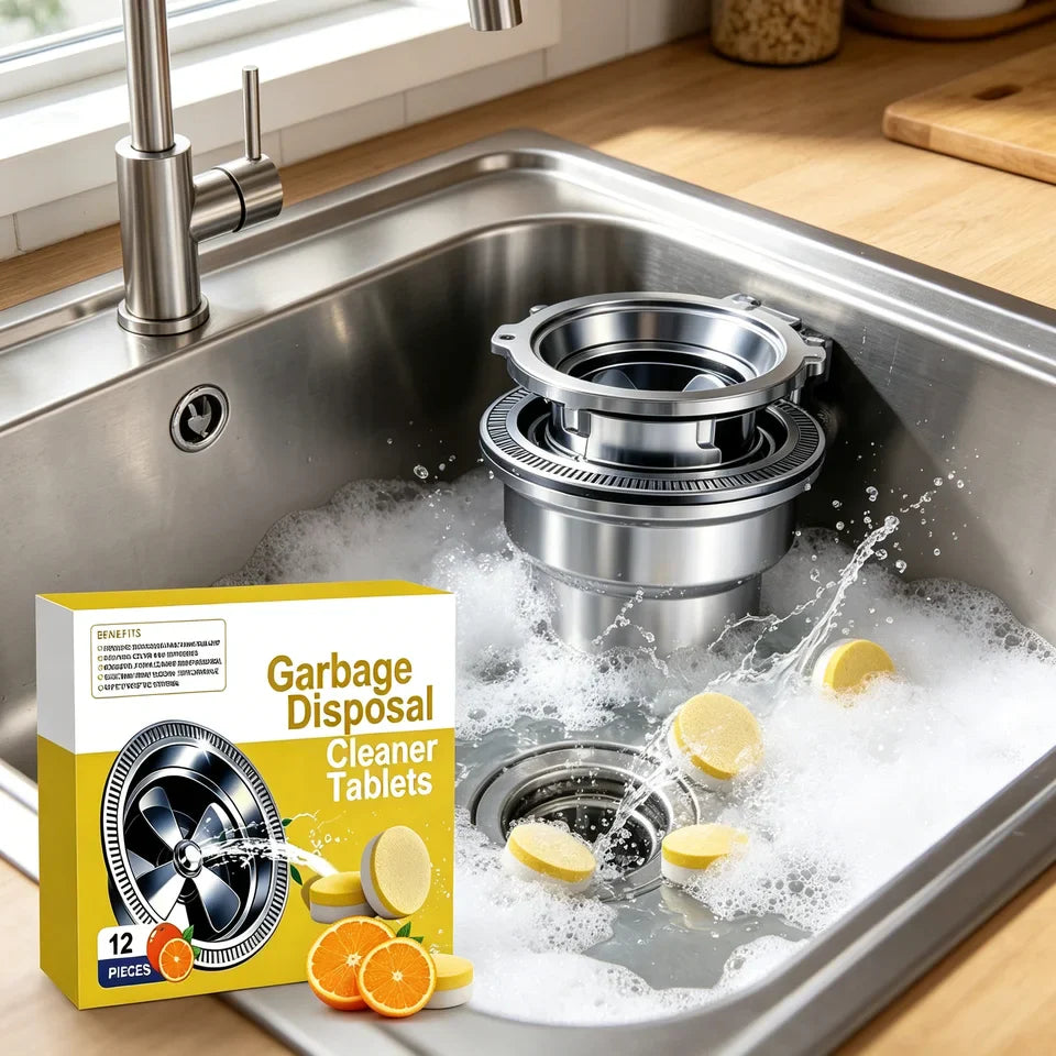 Lemon-Scented Garbage Disposal Cleaning Tablets – Deep Clean & Freshen Drains (12 Pack)
